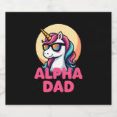 Funny Unicorn Dad Laufey Men Father's Day Christma スパークリングワインラベル (シングルラベル)