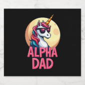 Funny Unicorn Dad Laufey Men Father's Day Christma スパークリングワインラベル (シングルラベル)