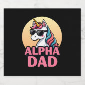 Funny Unicorn Dad Laufey Men Father's Day Christma スパークリングワインラベル (シングルラベル)