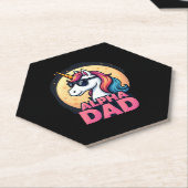 Funny Unicorn Dad Laufey Men Father's Day Christma ペーパーコースター (アングル)