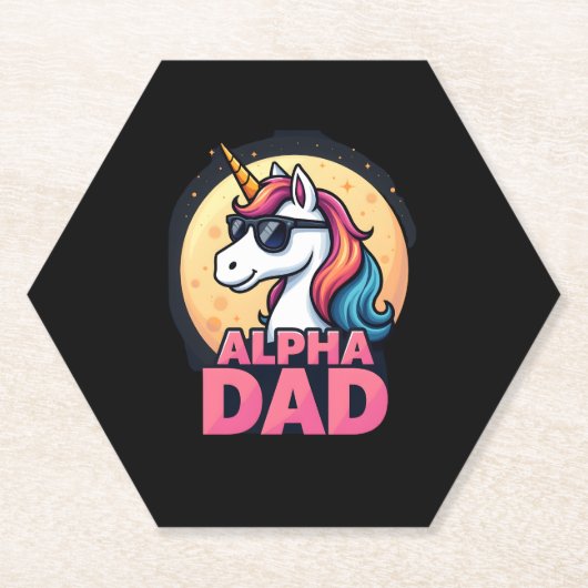 Funny Unicorn Dad Laufey Men Father's Day Christma ペーパーコースター (正面)