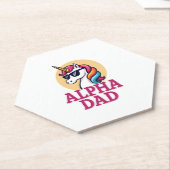 Funny Unicorn Dad Laufey Men Father's Day Christma ペーパーコースター (アングル)