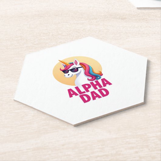Funny Unicorn Dad Laufey Men Father's Day Christma ペーパーコースター (アングル)
