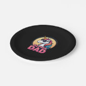 Funny Unicorn Dad Laufey Men Father's Day Christma ペーパープレート (アングル)