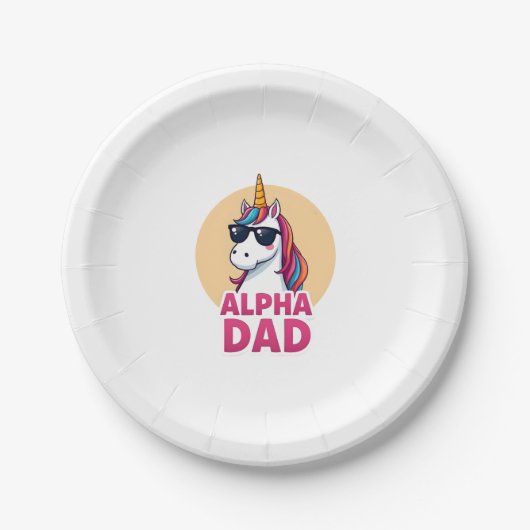 Funny Unicorn Dad Laufey Men Father's Day Christma ペーパープレート (正面)