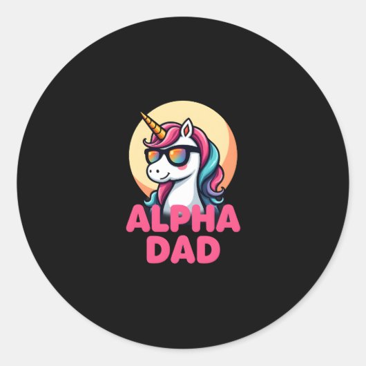 Funny Unicorn Dad Laufey Men Father's Day Christma ラウンドシール (正面)