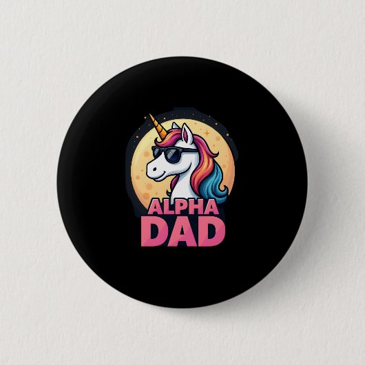 Funny Unicorn Dad Laufey Men Father's Day Christma 缶バッジ (正面)