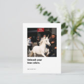 Funny Unicorn Photo Encouragement Cards ポストカード (スタンド正面)