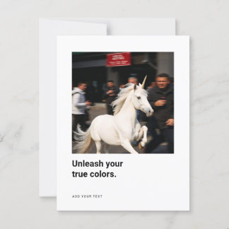 Funny Unicorn Photo Encouragement Cards ポストカード