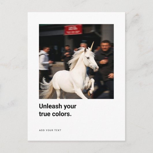 Funny Unicorn Photo Encouragement Cards ポストカード (正面)
