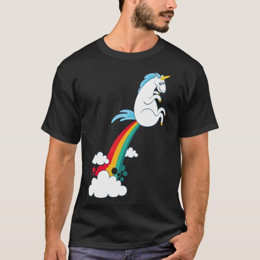 funny unicorn rainbow fart unicorns couple  tシャツ (正面)