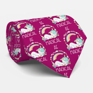 Funny Unicorn Saying Magical AF ネクタイ