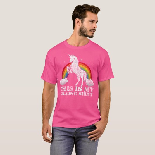 Funny Unicorn This Is My Killing Distressed Tシャツ (正面フル)