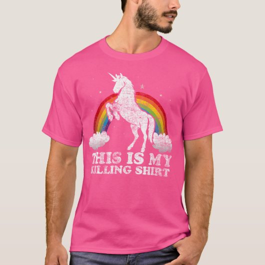 Funny Unicorn This Is My Killing Distressed Tシャツ (正面)