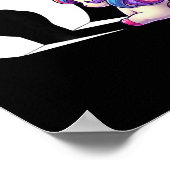 Funny Unicorn With Middle Finger Morning Grouch  ポスター (角)