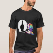 Funny Unicorn With Middle Finger Morning Grouch  Tシャツ (正面)