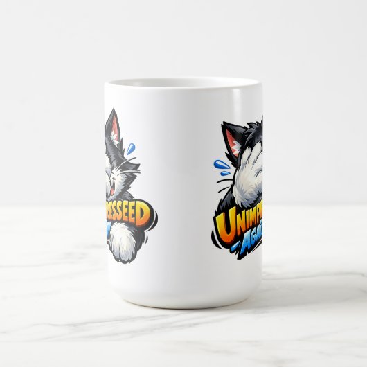 Funny Unimpressed Cat Coffee Mug - Grumpy Office  コーヒーマグカップ (中央)