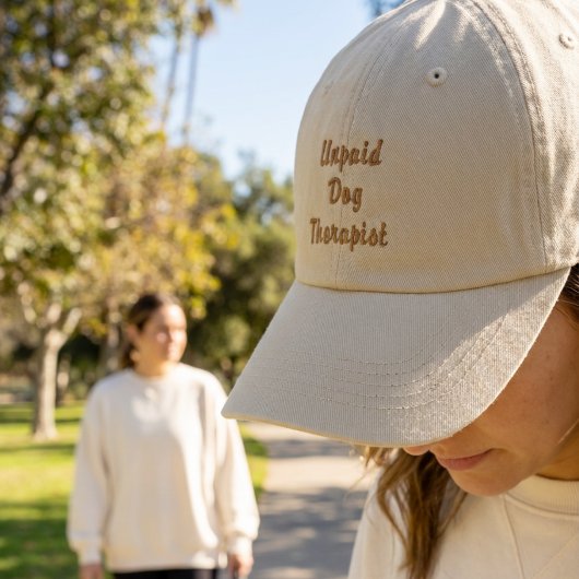 Funny Unpaid Dog Therapist Hat | Dog Mom Gift 刺繍入りキャップ