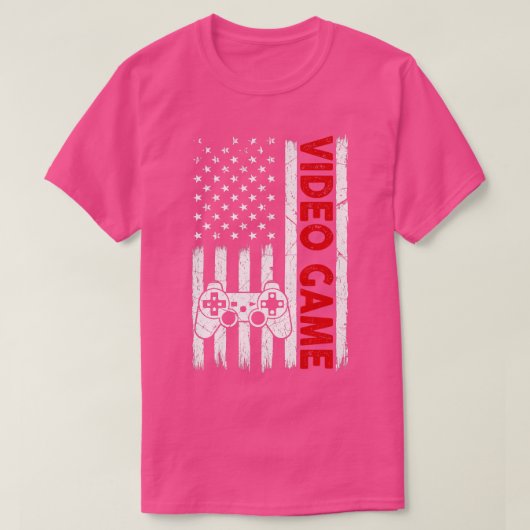 Funny USA American Flag Video Game Patriotic 4th O Tシャツ (デザイン正面)