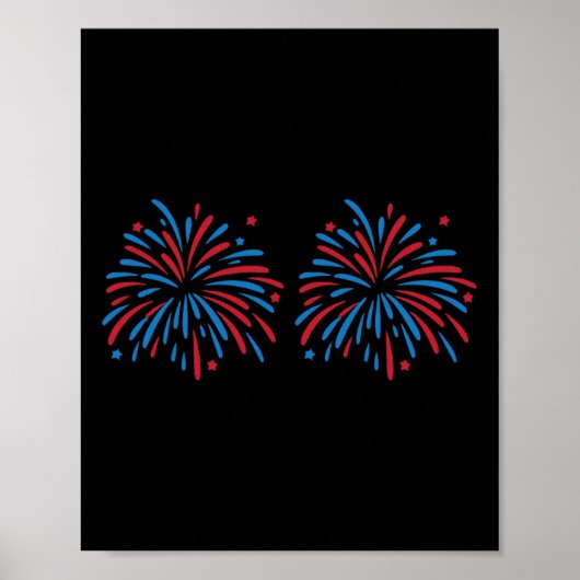 Funny Usa Fireworks Couple Just Here For The Firew ポスター (正面)