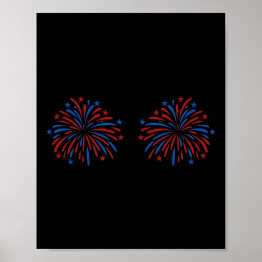 Funny Usa Fireworks Couple Just Here For The Firew ポスター (正面)