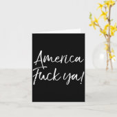 Funny Usa Quote American Saying Joke Gift America  カード (黄色い花)