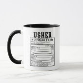 Funny Usher Nutrition Facts Staff Worker Gift マグカップ (左)