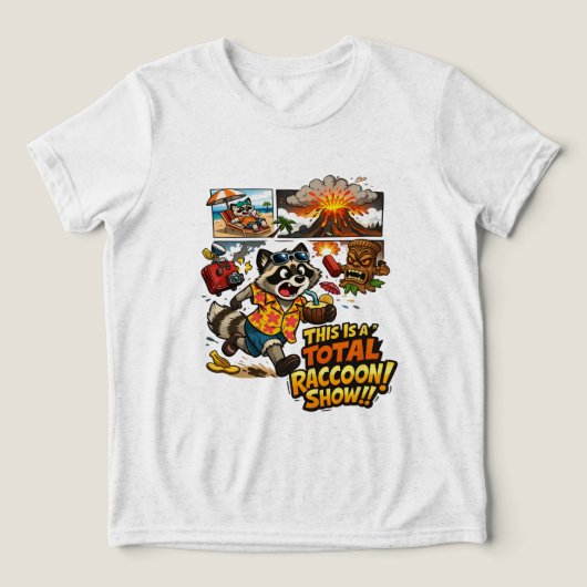 Funny Vacation Chaos Cartoon Design トライブレンドTシャツ (デザイン正面)