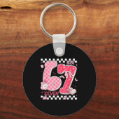 Funny Valentine 67 Six Seven Meme Pink Bow Boy Gir キーホルダー (正面)