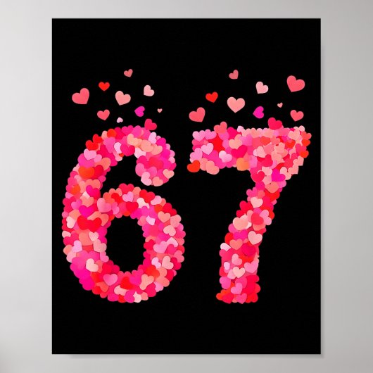 Funny Valentine 6 7 Meme Boy Six Seven Hearts Gen  ポスター (正面)