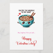 Funny Valentine Card with Cute Cartoon Food Humor シーズンカード (正面)
