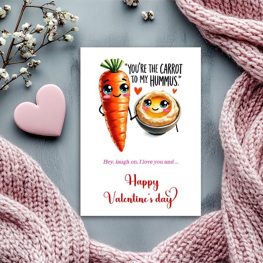 Funny Valentine Card with Cute Cartoon Fruit Humor シーズンカード