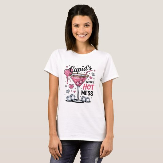 Funny Valentine Cupid's Hot Mess Tシャツ (正面フル)