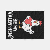 Funny Valentine Cute Chicken Lover Be My Valen Hen フリースブランケット (正面(横))