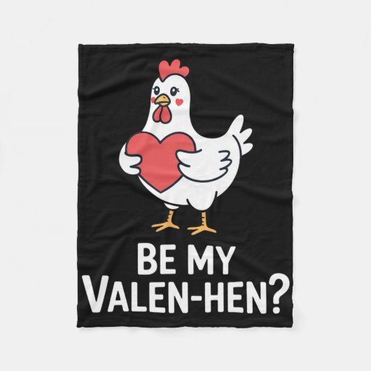 Funny Valentine Cute Chicken Lover Be My Valen Hen フリースブランケット (正面)