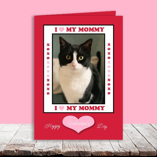 Funny Valentine Day from Cat to Meowmy Your Photo シーズンカード