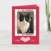 Funny Valentine Day from Cat to Meowmy Your Photo シーズンカード (正面)