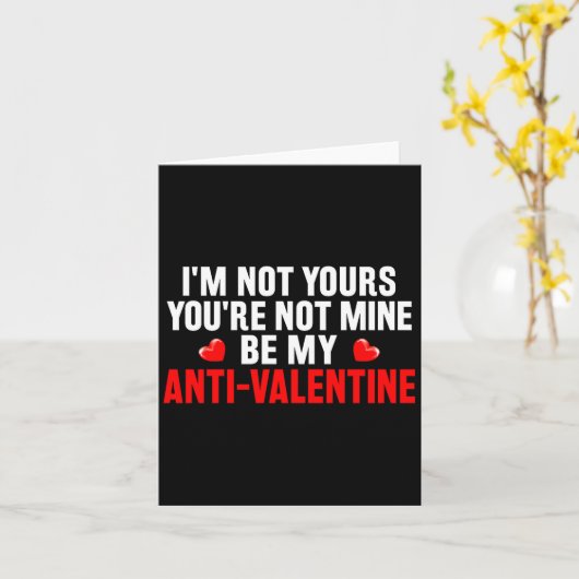 Funny Valentine Em For Valentines Day Be My Anti-v カード (黄色い花)