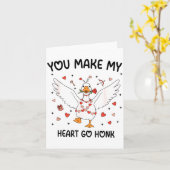 Funny Valentine Goose Coquette You Make My Heart G カード (黄色い花)