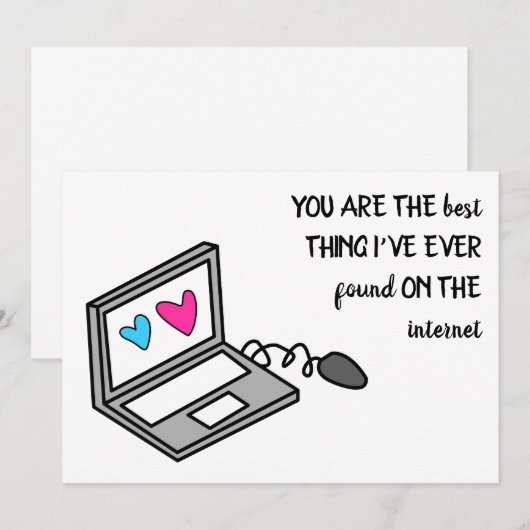 Funny Valentine Hearts Computer  案内状 (正面/裏面)