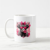 Funny Valentine Highland Cow Lollip Heart Art Nk L コーヒーマグカップ (左)