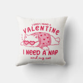 Funny Valentine Napping Cat Personalized  クッション (裏面)