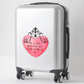 Funny Valentine pink heart シール (スーツケース)