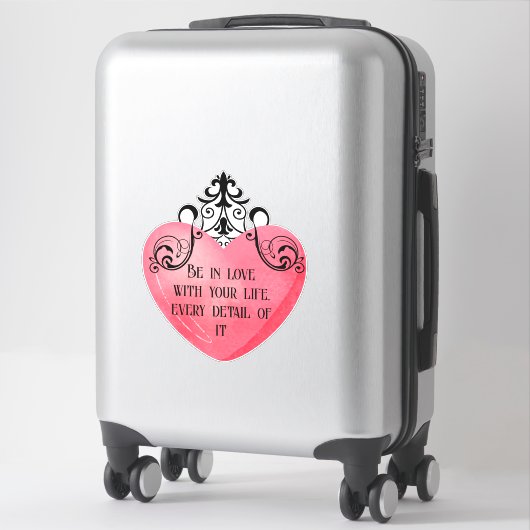 Funny Valentine pink heart シール (スーツケース)