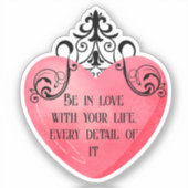 Funny Valentine pink heart シール (正面)