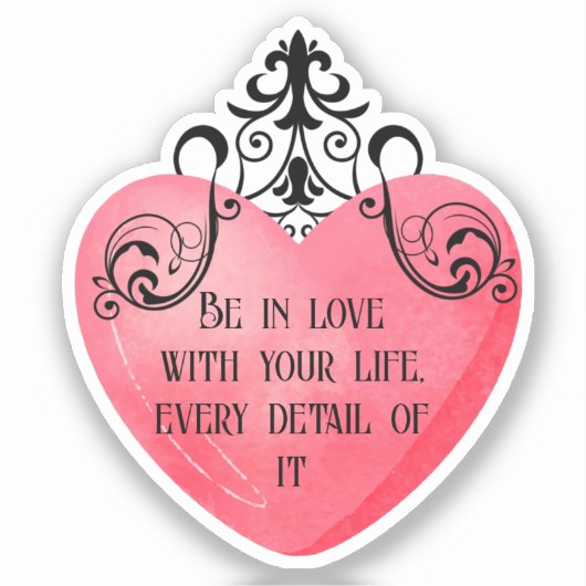 Funny Valentine pink heart シール (正面)