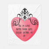 Funny Valentine pink heart フリースブランケット (正面)