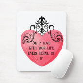 Funny Valentine pink heart マウスパッド (マウス)