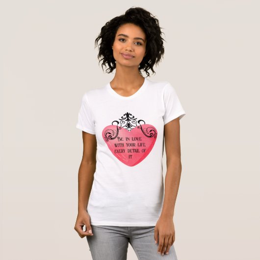 Funny Valentine pink heart Tシャツ (正面フル)