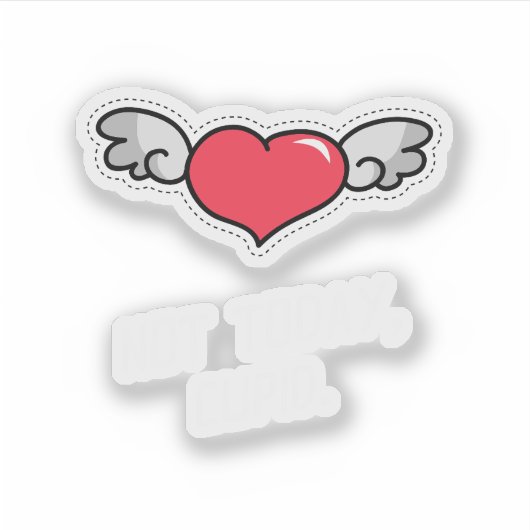 Funny Valentine Quote Single Life Cartoon シール (正面)